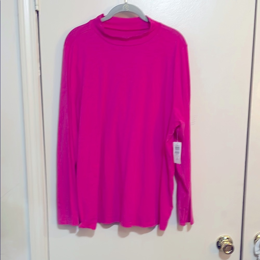 Torrid Pink Turtleneck with Crew Neck and Full Sleeves